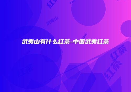 武夷山有什么红茶-中国武夷红茶