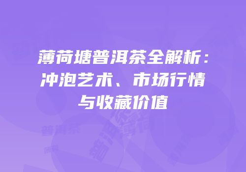 薄荷塘普洱茶全解析：冲泡艺术、市场行情与收藏价值