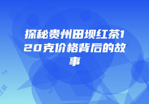 探秘贵州田坝红茶120克价格背后的故事
