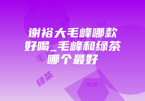 谢裕大毛峰哪款好喝_毛峰和绿茶哪个最好