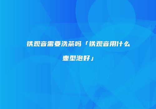 铁观音需要洗茶吗「铁观音用什么壶型泡好」