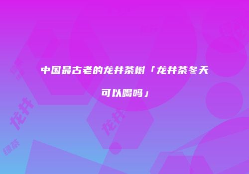 中国最古老的龙井茶树「龙井茶冬天可以喝吗」