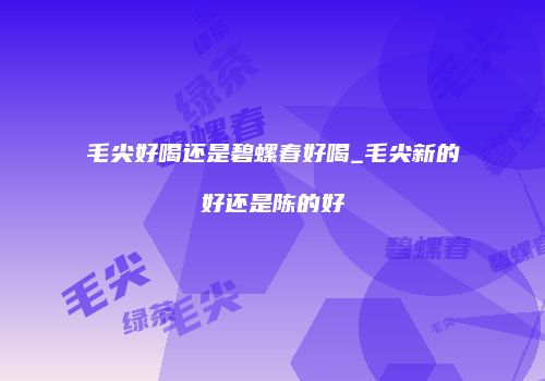 毛尖好喝还是碧螺春好喝_毛尖新的好还是陈的好
