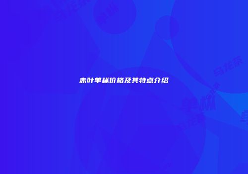 赤叶单枞价格及其特点介绍