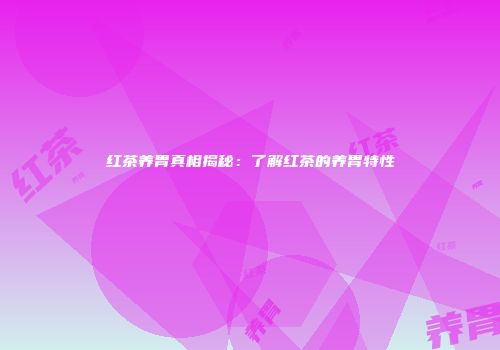 红茶养胃真相揭秘：了解红茶的养胃特性