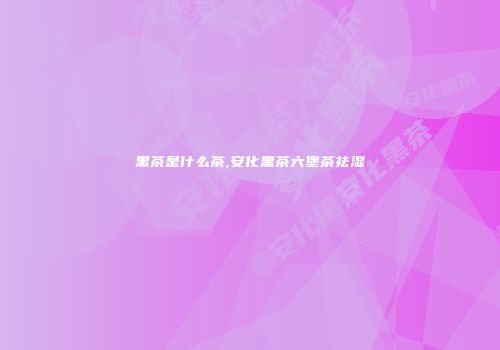 黑茶是什么茶,安化黑茶六堡茶祛湿