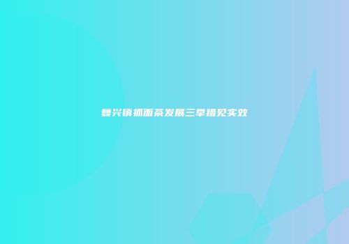 复兴镇抓面茶发展三举措见实效