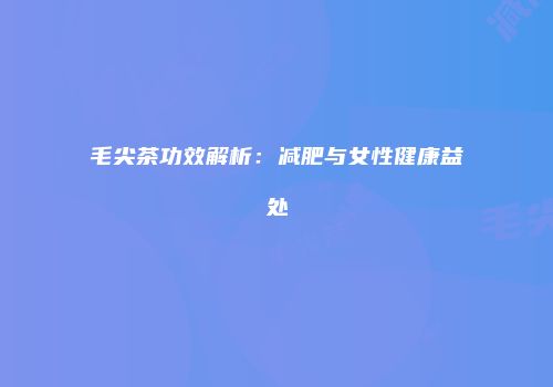 毛尖茶功效解析：减肥与女性健康益处