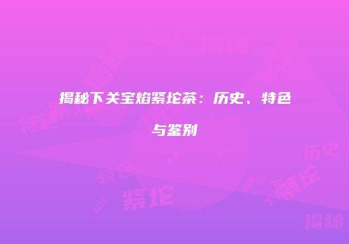 揭秘下关宝焰紧坨茶：历史、特色与鉴别