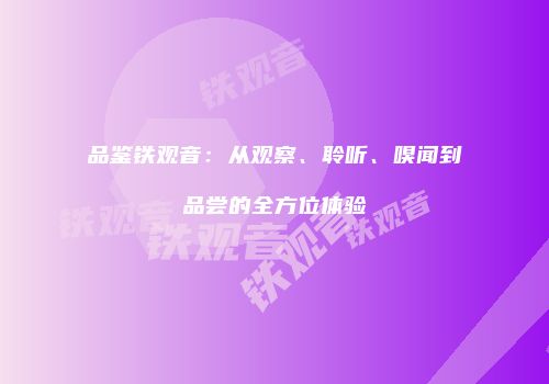 品鉴铁观音：从观察、聆听、嗅闻到品尝的全方位体验