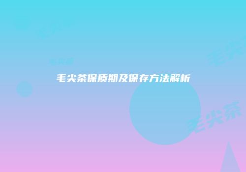 毛尖茶保质期及保存方法解析