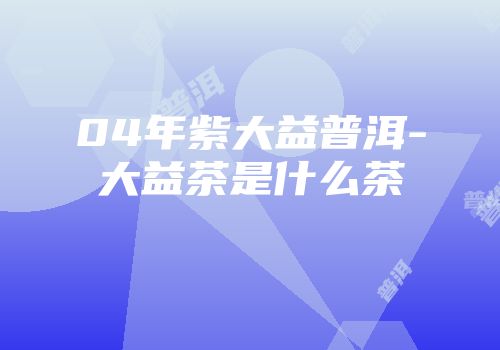04年紫大益普洱-大益茶是什么茶