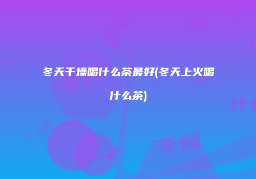 冬天干燥喝什么茶最好(冬天上火喝什么茶)