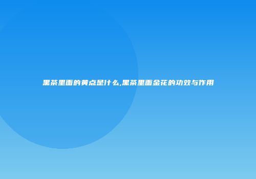 黑茶里面的黄点是什么,黑茶里面金花的功效与作用
