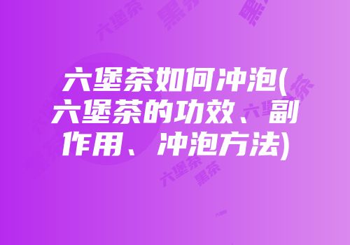 六堡茶如何冲泡(六堡茶的功效、副作用、冲泡方法)