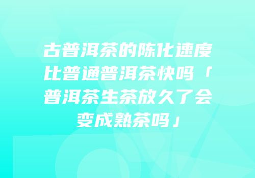 古普洱茶的陈化速度比普通普洱茶快吗「普洱茶生茶放久了会变成熟茶吗」