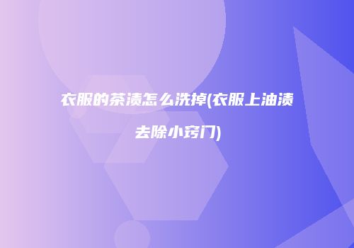 衣服的茶渍怎么洗掉(衣服上油渍去除小窍门)