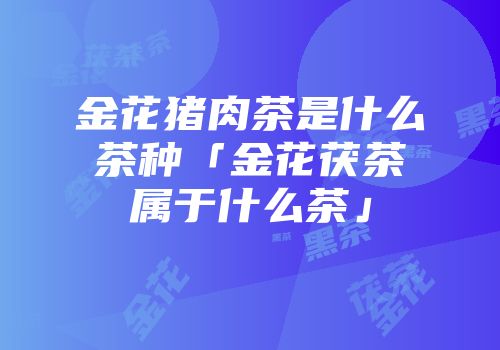 金花猪肉茶是什么茶种「金花茯茶属于什么茶」
