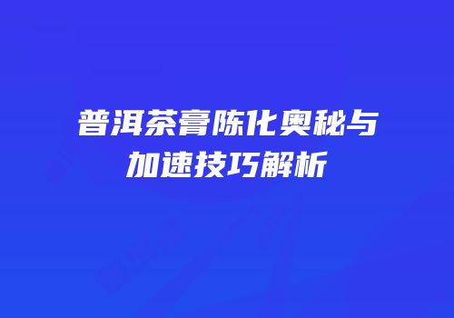 普洱茶膏陈化奥秘与加速技巧解析