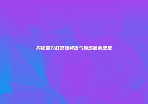 揭秘宜兴红茶独特香气的多因素塑造