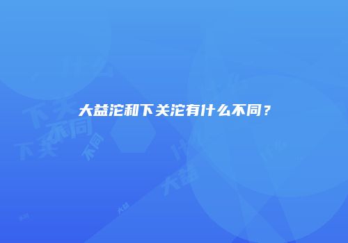 大益沱和下关沱有什么不同？