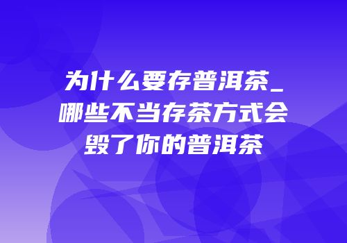 为什么要存普洱茶_哪些不当存茶方式会毁了你的普洱茶