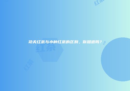 功夫红茶与小种红茶的区别，你知道吗？