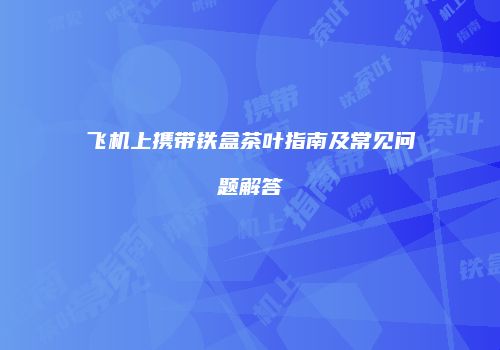飞机上携带铁盒茶叶指南及常见问题解答