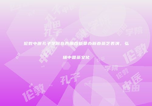 伦敦中医孔子学院在西田百货举办新春茶艺表演，弘扬中国茶文化