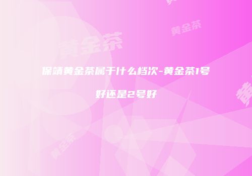 保靖黄金茶属于什么档次-黄金茶1号好还是2号好