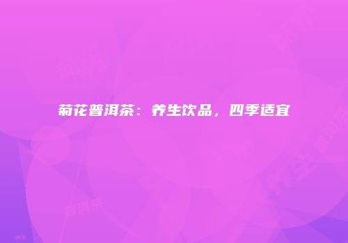 菊花普洱茶：养生饮品，四季适宜