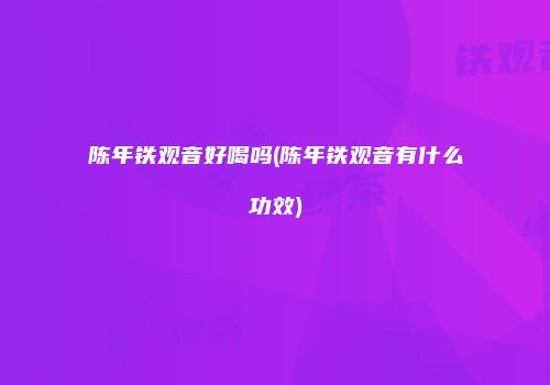 陈年铁观音好喝吗(陈年铁观音有什么功效)