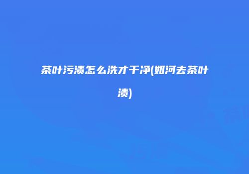 茶叶污渍怎么洗才干净(如河去茶叶渍)