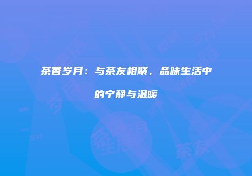 茶香岁月：与茶友相聚，品味生活中的宁静与温暖