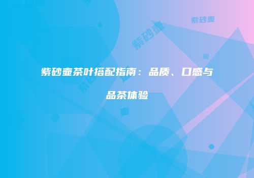 紫砂壶茶叶搭配指南：品质、口感与品茶体验
