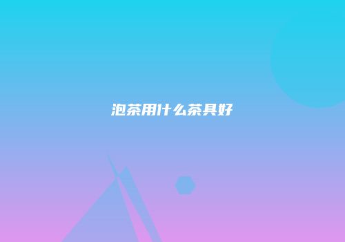 泡茶用什么茶具好