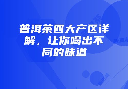 普洱茶四大产区详解，让你喝出不同的味道