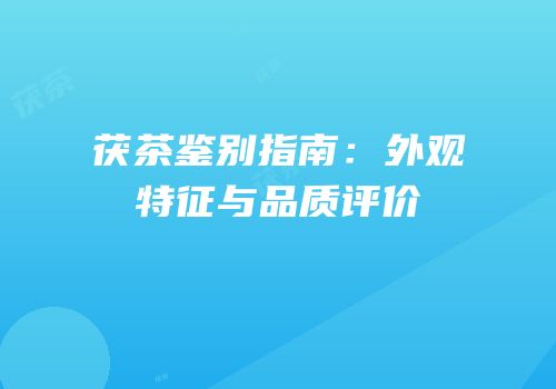 茯茶鉴别指南：外观特征与品质评价
