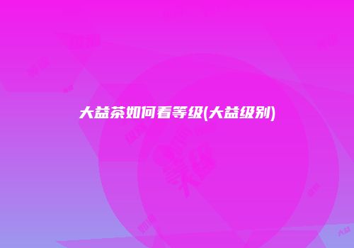 大益茶如何看等级(大益级别)