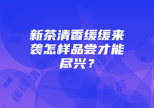 新茶清香缓缓来袭怎样品尝才能尽兴？