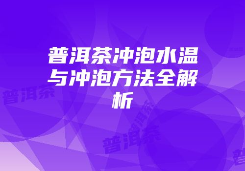 普洱茶冲泡水温与冲泡方法全解析