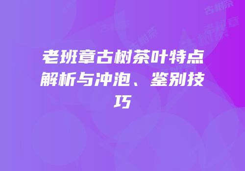老班章古树茶叶特点解析与冲泡、鉴别技巧