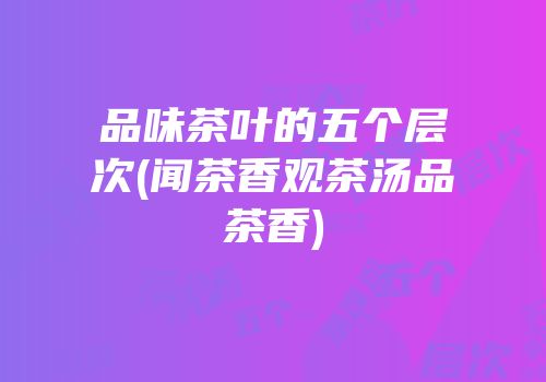 品味茶叶的五个层次(闻茶香观茶汤品茶香)