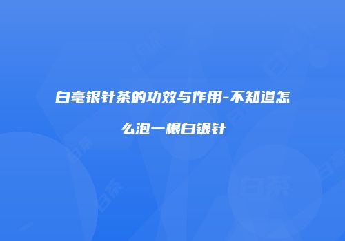 白毫银针茶的功效与作用-不知道怎么泡一根白银针