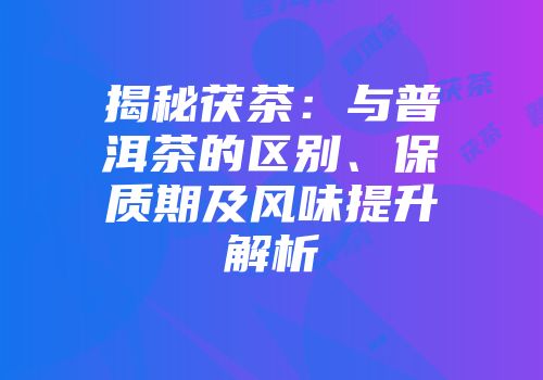 揭秘茯茶：与普洱茶的区别、保质期及风味提升解析