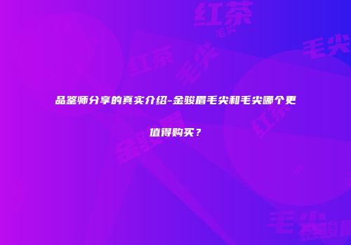 品鉴师分享的真实介绍-金骏眉毛尖和毛尖哪个更值得购买？