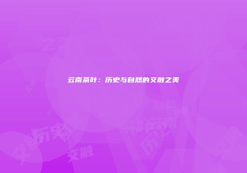 云南茶叶：历史与自然的交融之美