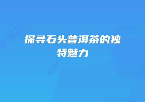 探寻石头普洱茶的独特魅力