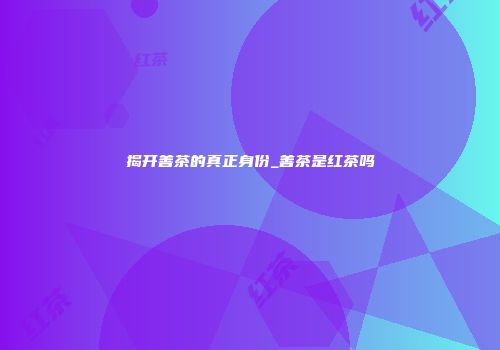 揭开善茶的真正身份_善茶是红茶吗
