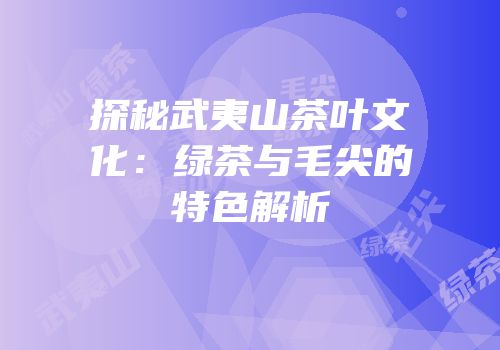 探秘武夷山茶叶文化：绿茶与毛尖的特色解析